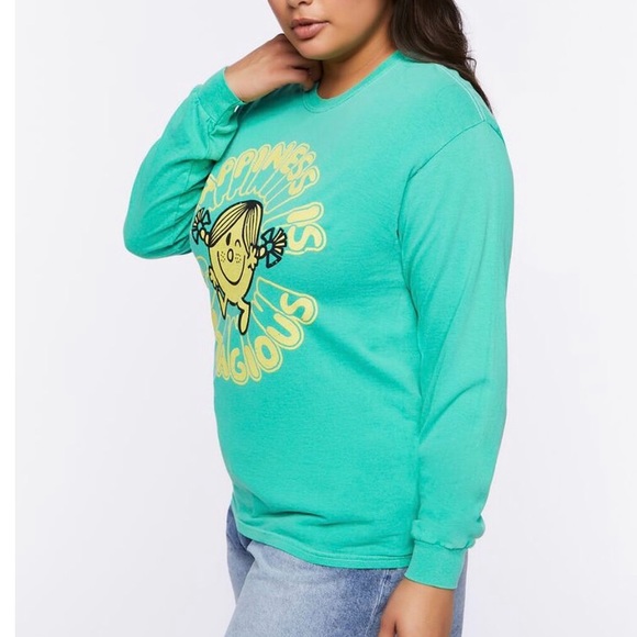 Forever 21 Little Miss Sunshine happiness graphic long sleeve tee shirt 1X NWT - Picture 5 of 7